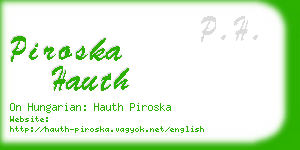 piroska hauth business card